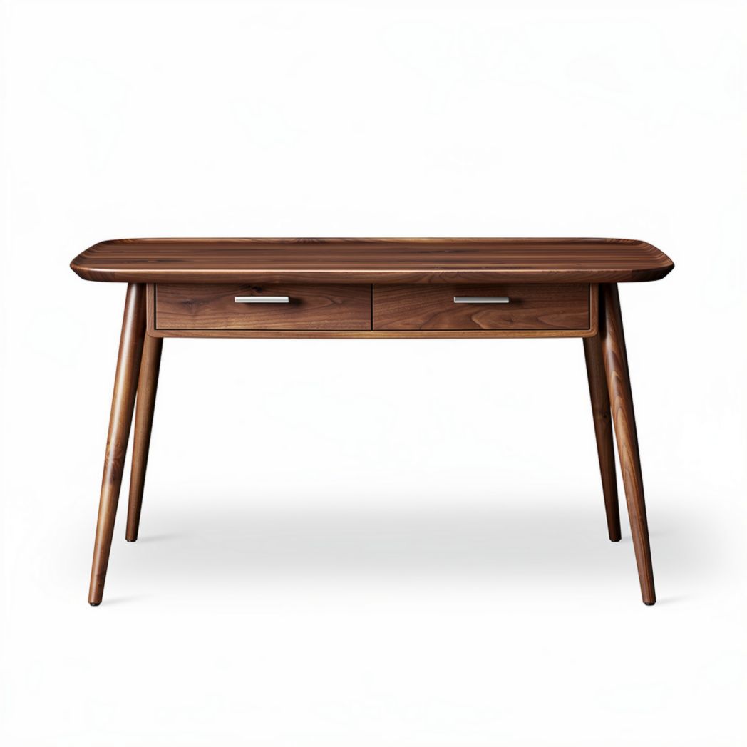 Bureau en bois de noyer avec deux tiroirs dimensions 150 x 70 x 75cm