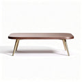Table basse rectangulaire en bois de noyer avec pieds en métal doré 100 x 60 x 40cm