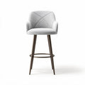 Tabouret de bar en tissu gris avec structure métallique hauteur 100 cm