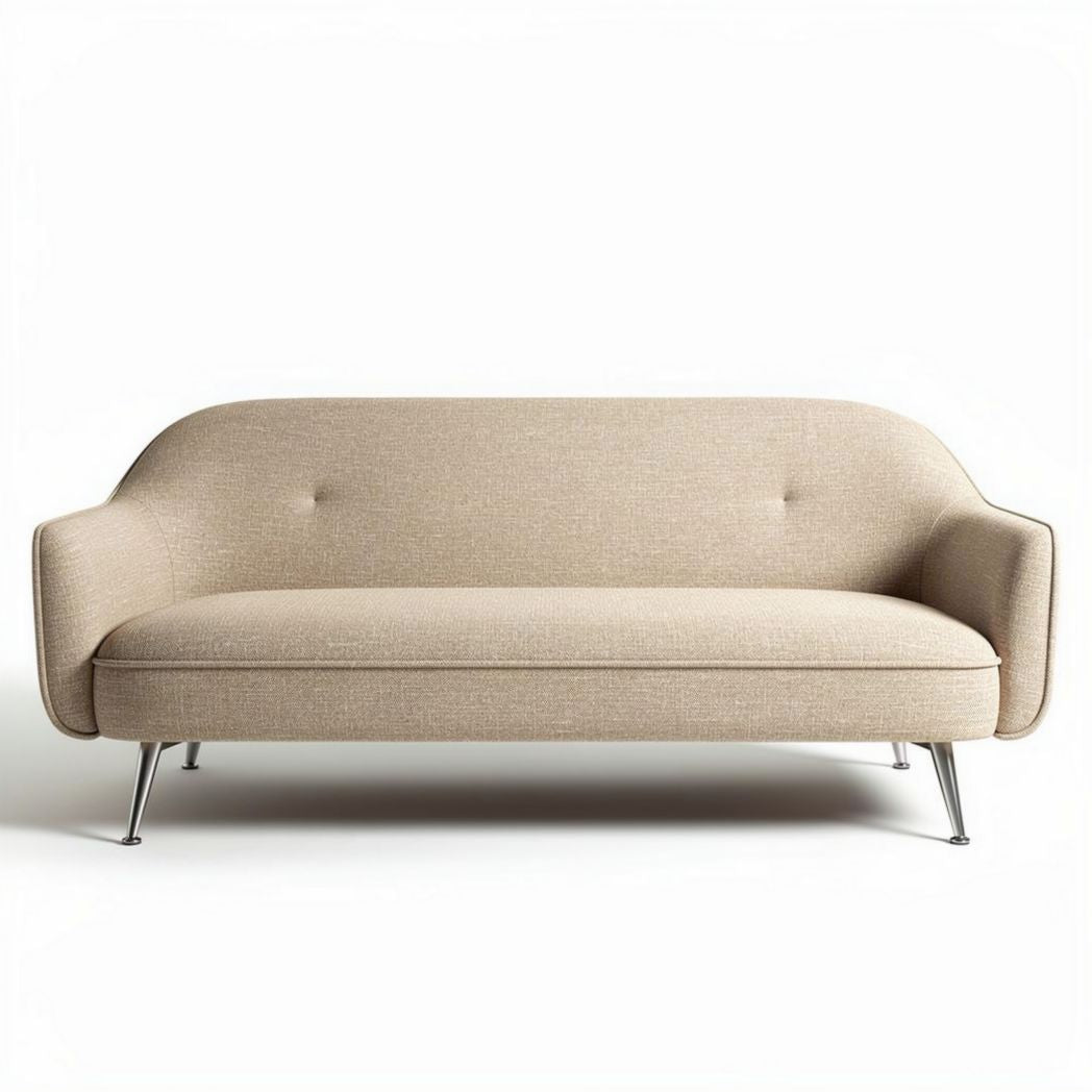 Canapé en tissu beige avec structure en métal dimensions 180 x 80 x 75cm