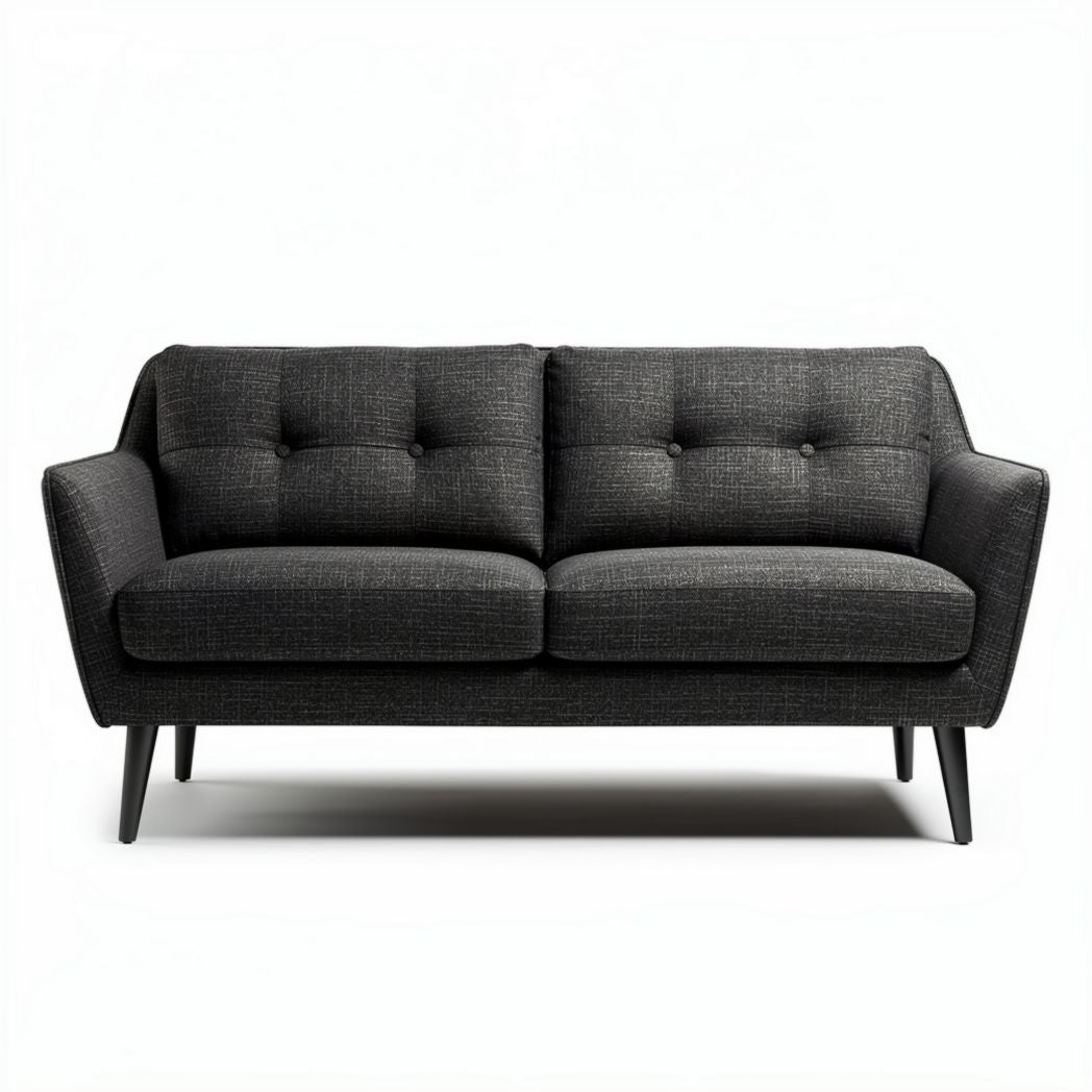 Canapé en tissu gris foncé 180 x 80 x 75 cm avec pieds en bois
